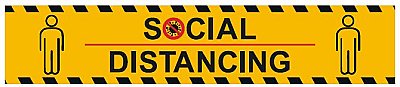 Social Distance vinyl sticker + laminaat - 500 x 100 mm