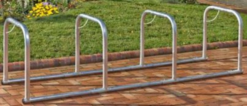 Vrijstaande fietsbeugel 4 bogen - Hoogte bogen: 730 mm - Lengte: 2620 mm