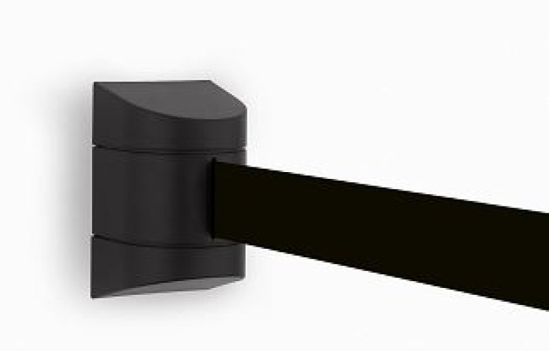 Wandcassette met uittrekbaar lint 3,65 m zwart