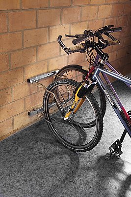 Verzinkt fietsenrek 2 fietsen - Zijdelingse schikking - 2 niveau's 480 x 390 x 44 mm