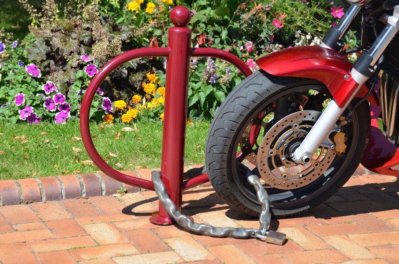 Moto anti-diefstal beugel - paal Ø76mm en buis Ø30mm - RAL3005