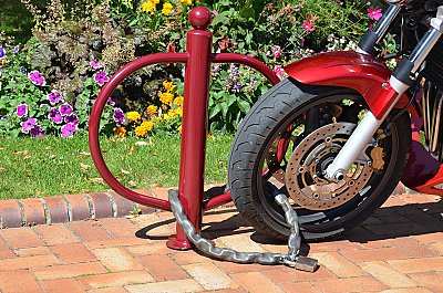 Moto anti-diefstal beugel - paal Ø76mm en buis Ø30mm - RAL3005