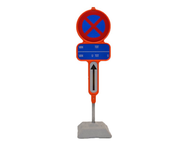 Parkeerverbod in PEHD E3 + datum blauw + Xa (exclusief sokkel)
