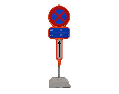 Parkeerverbod in PEHD E3 + datum blauw + Xa (exclusief sokkel)