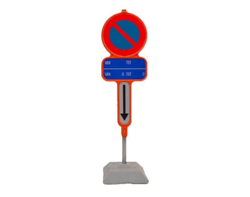 Parkeerverbod in PEHD E1 + datum blauw + Xb (exclusief sokkel)