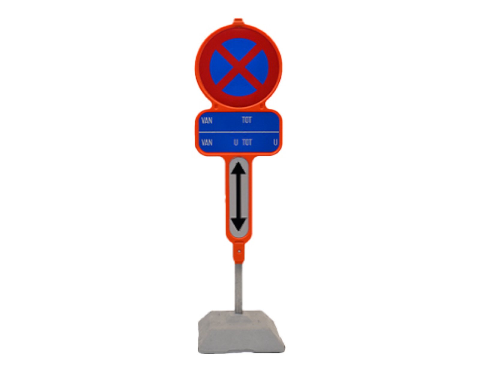 Parkeerverbod in PEHD E3 + datum blauw + Xd (exclusief sokkel)