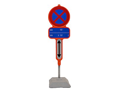 Parkeerverbod in PEHD E3 + datum blauw + Xd (exclusief sokkel)
