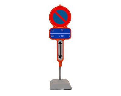 Parkeerverbod in PEHD E1 + datum blauw + Xd (exclusief sokkel)