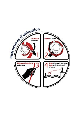 Vinyl sticker Ø35 cm FR/NL-talig voor reddingsboeikast (SIVEBOEIKASTxx)