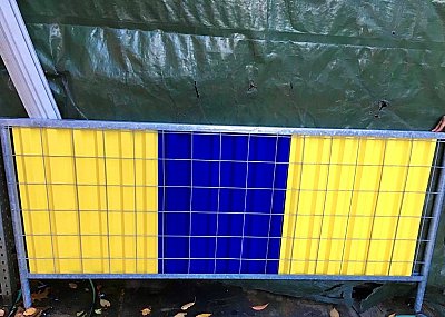 Gesloten hekwek paneel 2200 x 1060 mm geel-blauw-geel