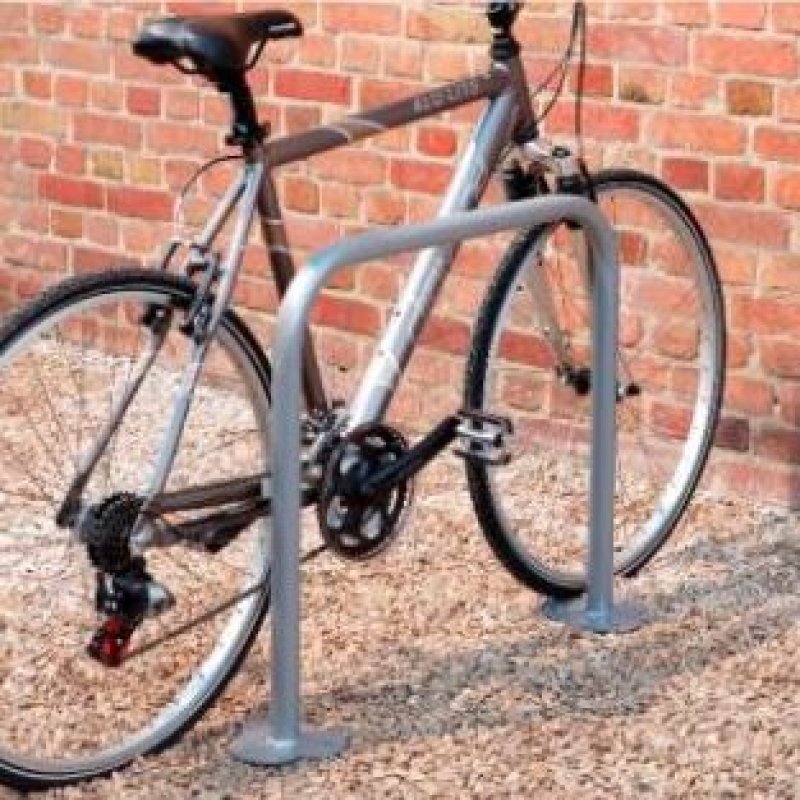 Vrijstaande fietsbeugel rechthoekig met voetplaat galva Ø 50 mm - 840 x 162 x 683 mm