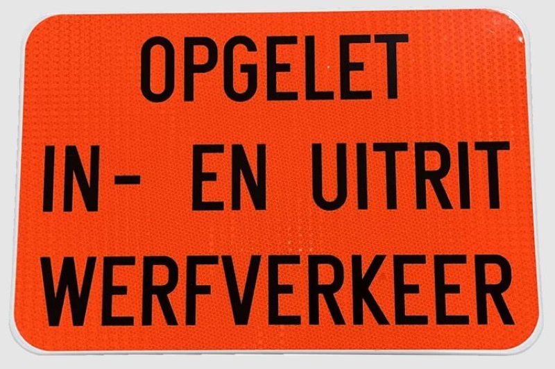 Bord T250 600 x 400 mm + oranje achtergrond + zwarte tekst 