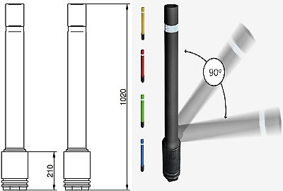 Flexibele paal Ø 100mm - H1020 mm - groen - om in te betonneren