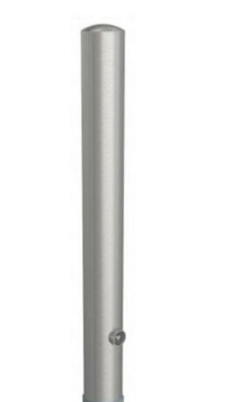 Inox paal Ø102mm H 900 mm (400 mm ondergronds) uitneembaar met driekantslot - ZONDER BODEMHULS