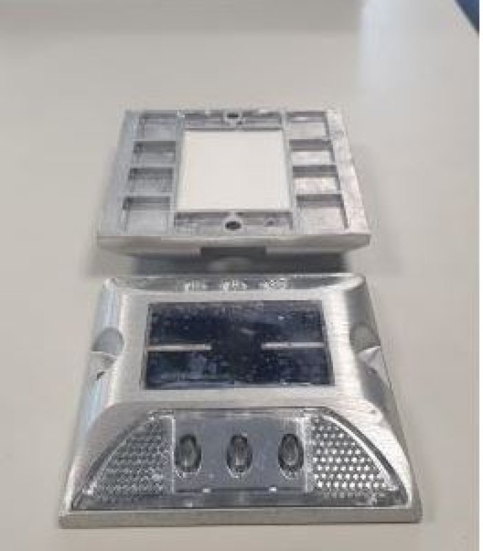 Solar led aluminium - wit 2 zijden dubbele LED, vast brandend (per 2 stuks)