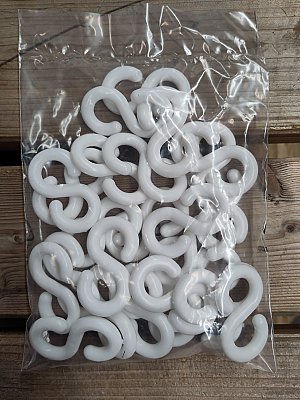 Verbindingsschakels ketting S-shape wit 8 mm (per zak 25 stuks)