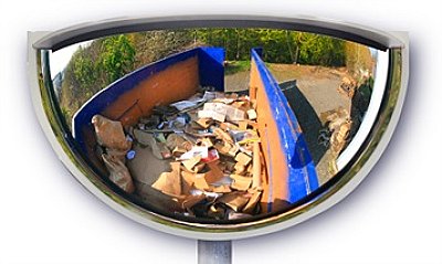 Panoramische spiegel - 1/4 - Ø80cm - 180° - met gesloten achterzijde - inclusief bevestigingen