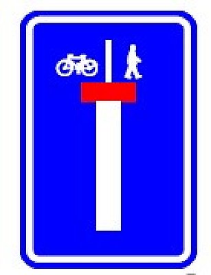 Bord T2000 F45b 400 x 600 mm - uitgezonderd voor voetgangers en fietsers - HI/KL2