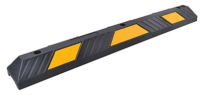 Parkeerstop 122 x 15 x 10 cm in gevulkaniseerde rubber(incl bevestigingen en doppen)