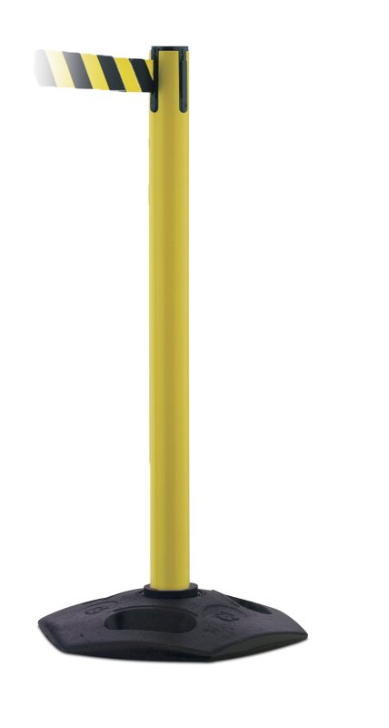 Set van 2 kunststofpalen met gerecycleerde voet - uittrekbaar lint van 3,65m - H 95cm