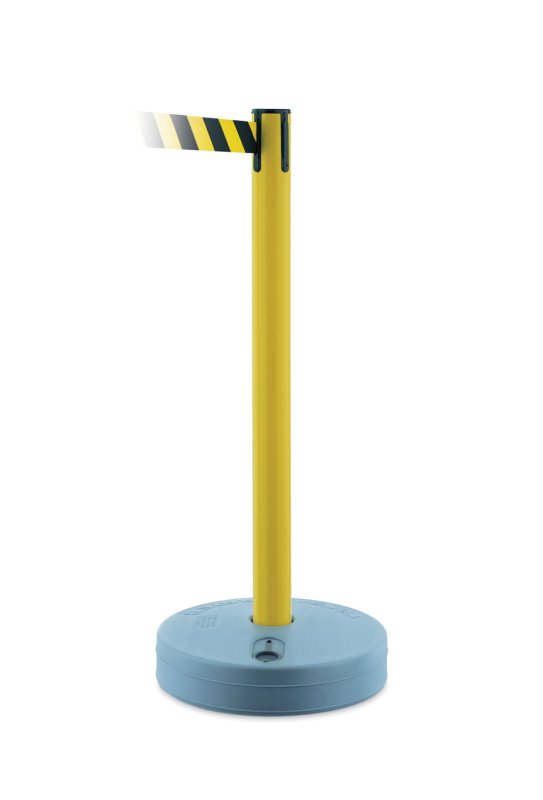 Set van 2 kunststofpalen met opvulbare voet - en rol lint van 3,65m - H 95cm