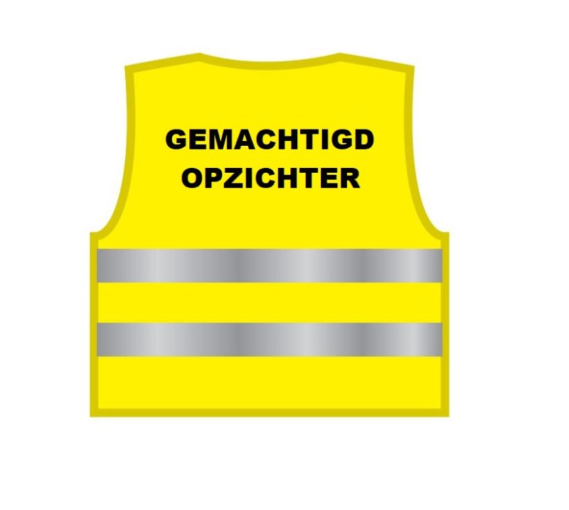 Fluorescerend vestje conform EN471 met opdruk GEMACHTIGD OPZICHTER in verschillende kleuren - XL