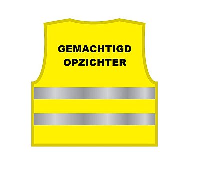 Fluorescerend vestje conform EN471 met opdruk GEMACHTIGD OPZICHTER in verschillende kleuren - XL