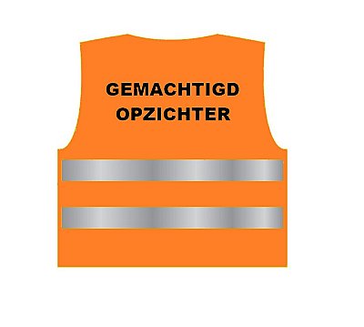 Fluorescerend vestje conform EN471 met opdruk GEMACHTIGD OPZICHTER in verschillende kleuren - XL