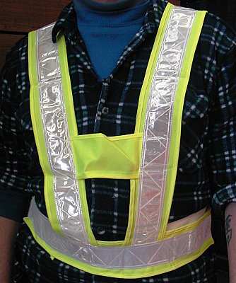 Fluorescerende gele vest/banden in verschillende maten