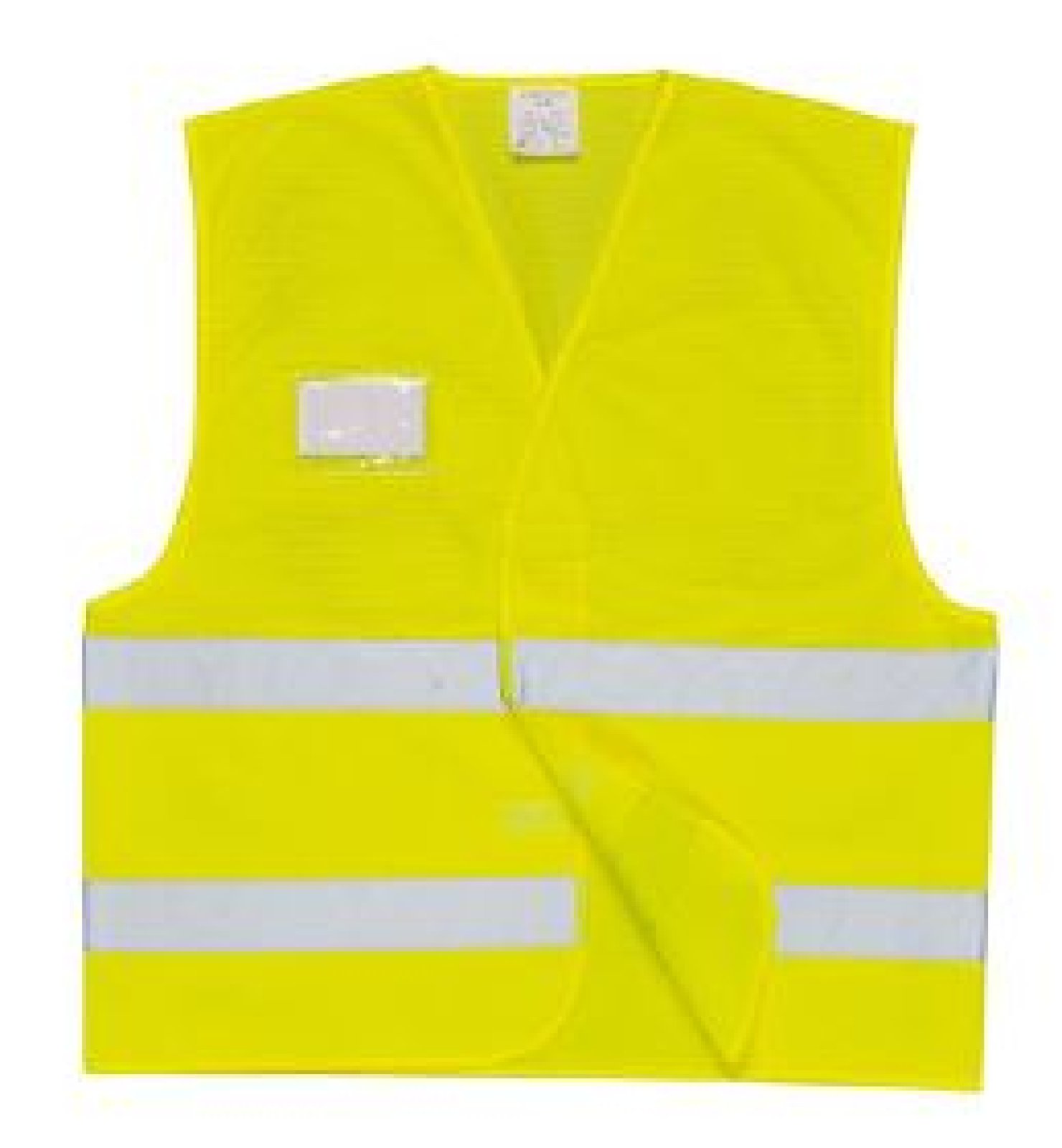Fluorescerend vestje geel met ID vestje en verstelbare klittenbandsluiting in extra ademende mesh stof in verschillende maten