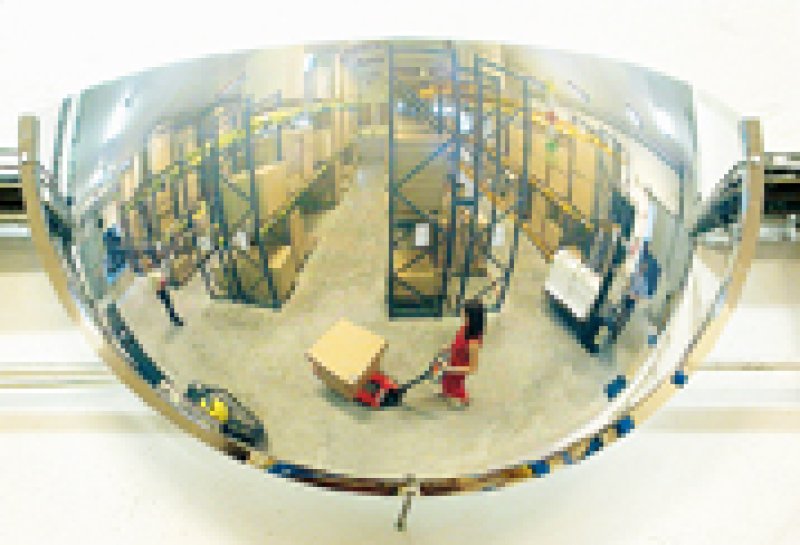 Panoramische spiegel 180° (1/4 bolspiegel) in acryl in verschillende afmetingen
