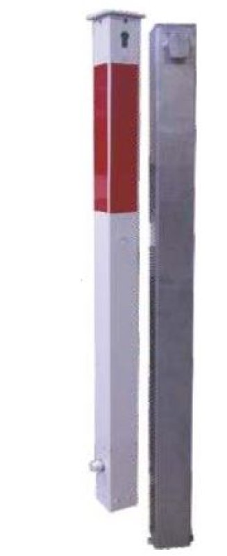 Gegalvaniseerde paal verzinkbaar met cylinderslot rood/wit