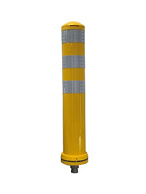Flexibele overrijdbare Alkopole gemaakt uit flexibel polyurethaan H 800 mm x Ø130 mm inclusief M24 bevestiging,  in verschillende kleuren