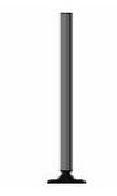 Kickback paal met snelkoppelings voetplaat (inclusief bevestigingsset)  H 970 mm Ø 60 x 6 mm zonder of met KL2 reflectie in verschillende kleuren