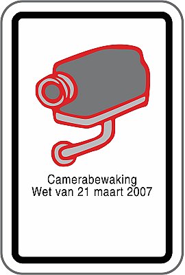 Verkeersbord type 2000 camerabewaking / verschillende afmetingen met reflectie type 1 (EG)
