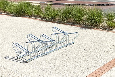Verzinkt fietsenrek 2 niveaus face-to-face voor 6 fietsen L 1330 x 630 x 400 mm zonder of met anti-diefstalbeugels (H 830 mm)