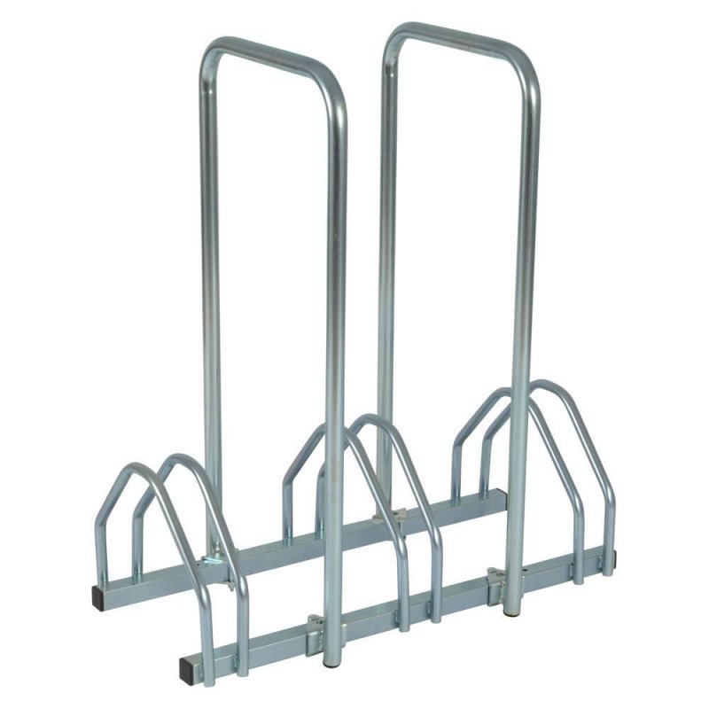 Verzinkt fietsenrek 1 niveau voor 3 fietsen L 720 x B 330 x H 250 mm zonder of met anti-diefstalbeugels (H 830 mm)
