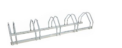 Verzinkt fietsenrek 1 niveau voor 5 fietsen L 1320 x B 330 x H 250 mm zonder of met anti-diefstalbeugels (H 830 mm)