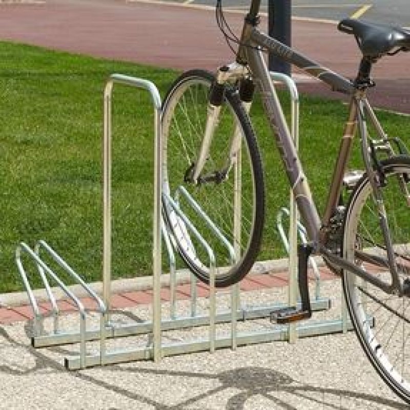 Verzinkt fietsenrek 2 niveaus voor 3 fietsen L 1000 x 450 x 450 mm zonder of met anti-diefstalbeugels (H 830 mm)