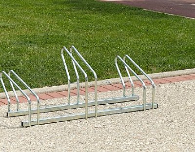 Verzinkt fietsenrek 2 niveaus voor 3 fietsen L 1000 x 450 x 450 mm zonder of met anti-diefstalbeugels (H 830 mm)
