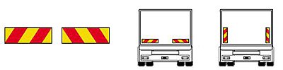 Achterwaarste signalisatie vrachtwagen > 3500 kg 566 x 132 mm