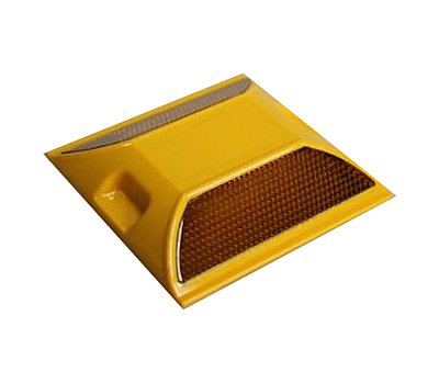 Wegdekreflector in PVC voorzien van 2 zijdige reflectoren