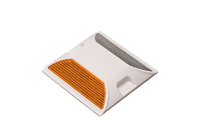 Wegdekreflector in PVC voorzien van 2 zijdige reflectoren