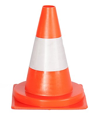 Fluo oranje kegel in soepele PVC met niet-reflecterende banden