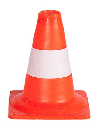 Fluo oranje kegel in soepele PVC met niet-reflecterende banden