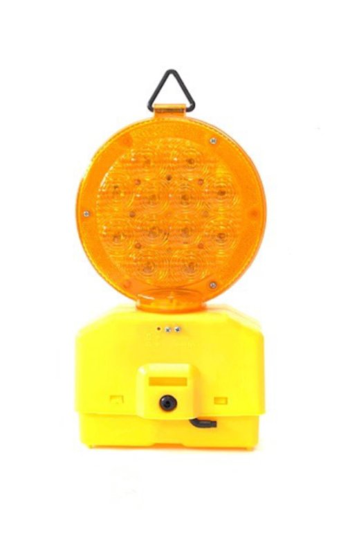 LED Flash 12 Leds - geel Ø18cm - 2 batt.(excl) - interne schakelaar