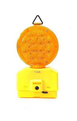 LED Flash 12 Leds - geel Ø18cm - 2 batt.(excl) - interne schakelaar