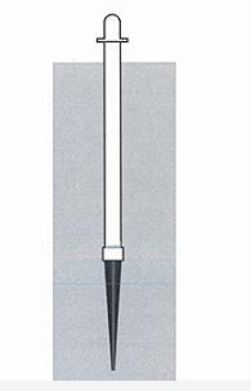 Kunststof kettingpaal wit H 1000 mm - 6,5 kg + spike in nylon en afdekkap