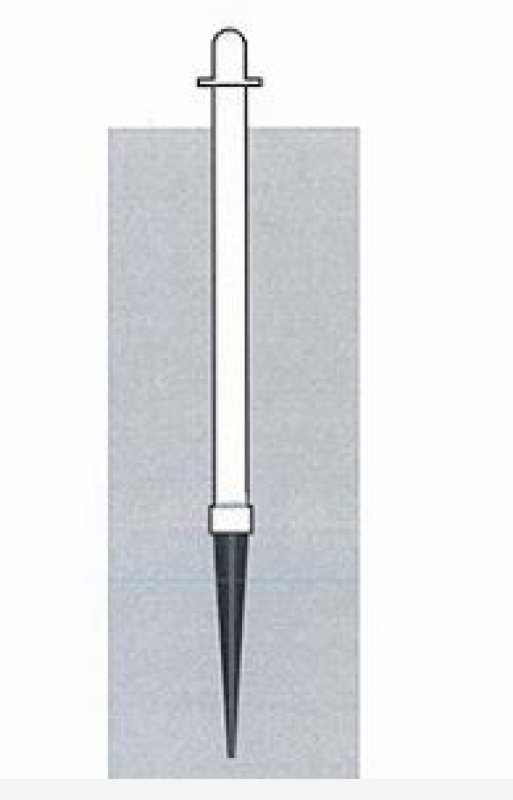Kunststof kettingpaal wit H 1000 mm - 6,5 kg + spike in nylon en afdekkap