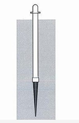 Kunststof kettingpaal wit H 1000 mm - 6,5 kg + spike in nylon en afdekkap